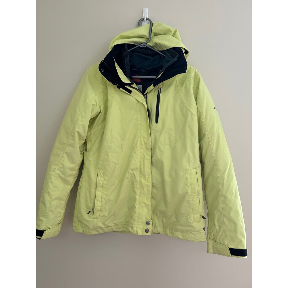 Columbia Interchange Jacket Women Large Omni-Heat Omni-Tech yellow